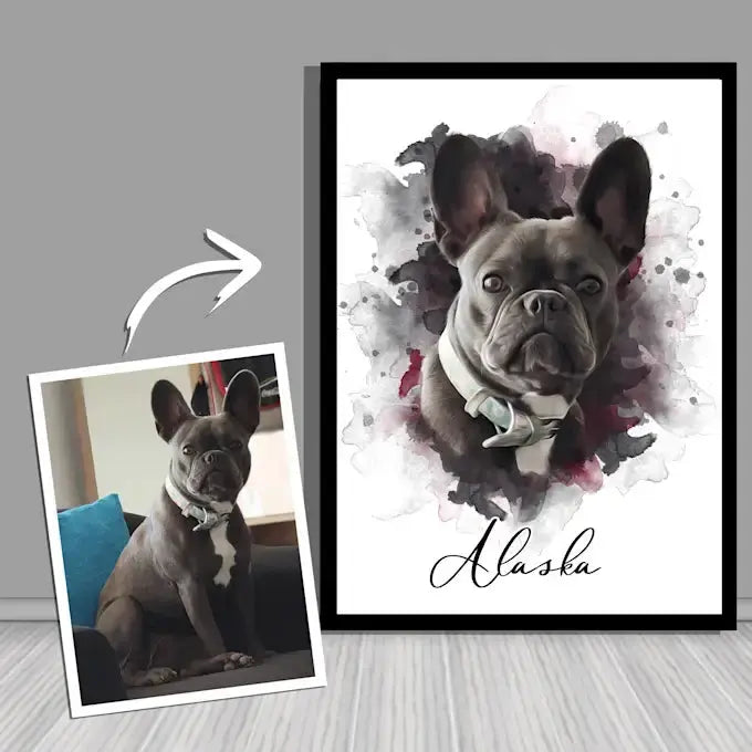 Custom pet memorial gifts dog artwork from photo, cuddle clones louisville