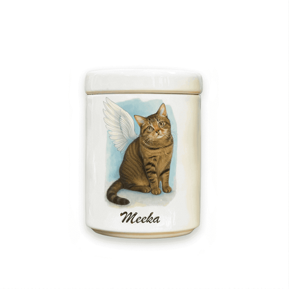 Custom pet urn with bird design, personalised memorial keepsake