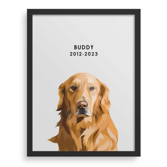 Dog artwork pet memorial gifts, renaissance pet portrait wall art