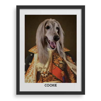 Custom pet portrait "The Princess" with Black frame by Paw-Pixie.
