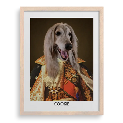 Custom pet portrait "The Princess" with Brown frame by Paw-Pixie.
